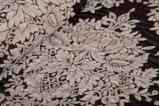 Einlage Webstoff Ornamente taupe